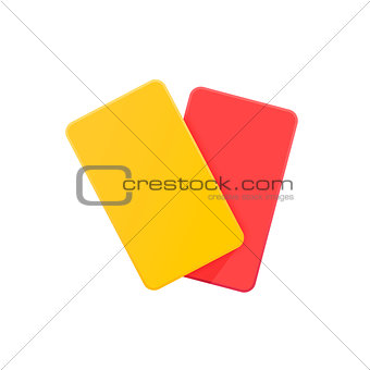 Football yellow and red card.