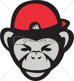 Chimpanzee Head Baseball Cap Retro