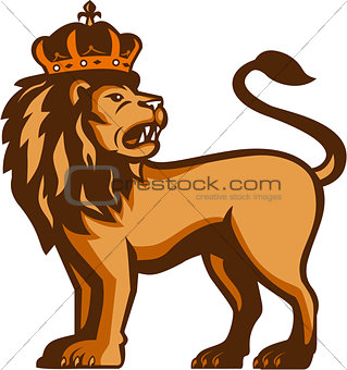 King Lion Crown Looking Side Retro