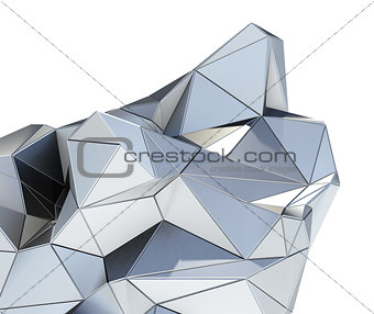 Metal modern building on white background