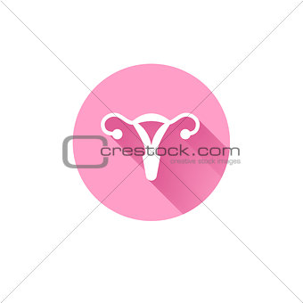 Flat long shadow uterus icon