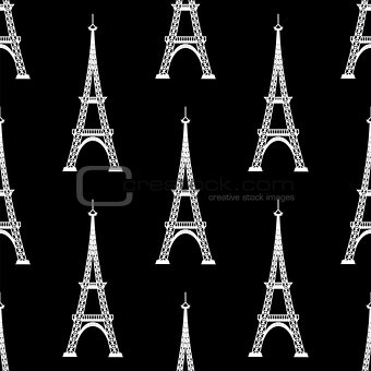 Eiffel Tower Seamless Background.