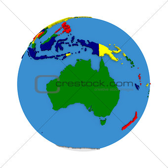 Australia on political model of Earth