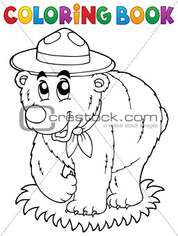 Coloring book happy scout bear