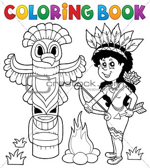 Coloring book Indian theme image 4
