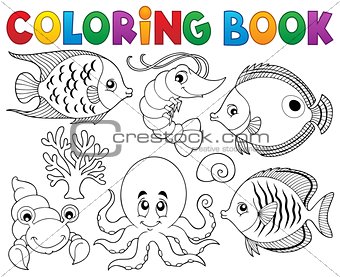 Coloring book marine life theme 2