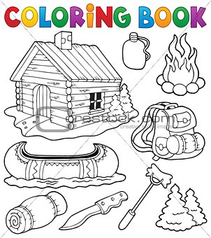 Coloring book outdoor objects collection