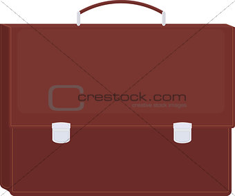 Brown briefcase icon vector