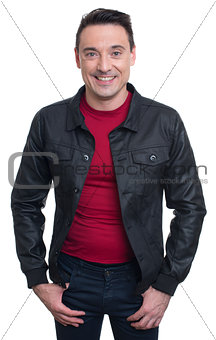 smiling young trendy man. Isolated