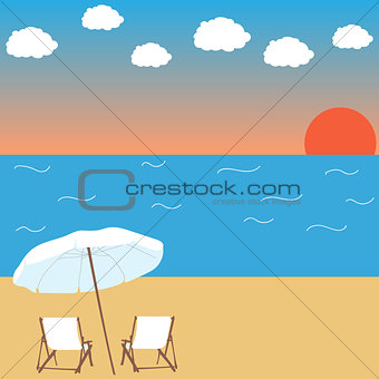 sunset on the beach background