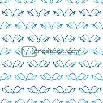 Angel wings seamless sketch pattern