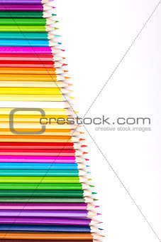 Color pencils with white copy space