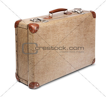 Old vintage suitcase isolated