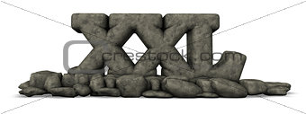 stone letters xxl on white background - 3d rendering