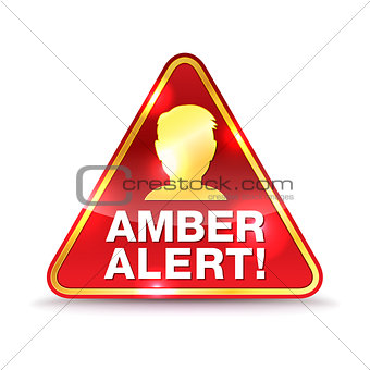 Amber Alert Warning Icon Illustration