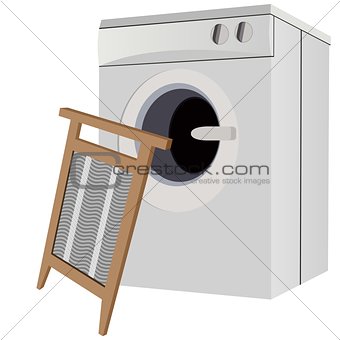 A washing machine and a washboard