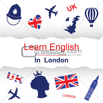 Learn english in London poster