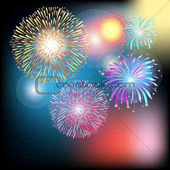 Cool colorful fireworks 