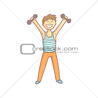 Guy Doing Athletic Exercises Smiling