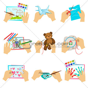Hands Doing Different Crafts
