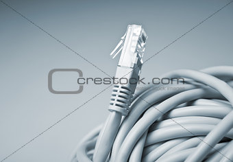 Close up of a network cable socket