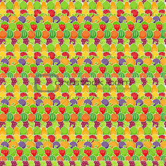 Seamless Pattern Background from Apple, Orange, Plum, Cherry