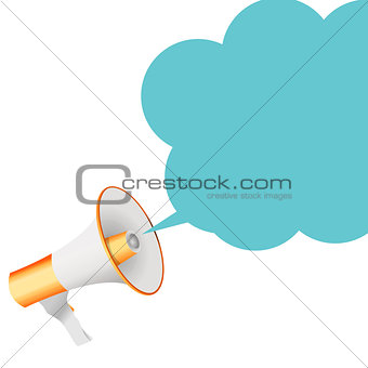 Megaphone with Sheesh Megaphone and Speech Bubble Vector