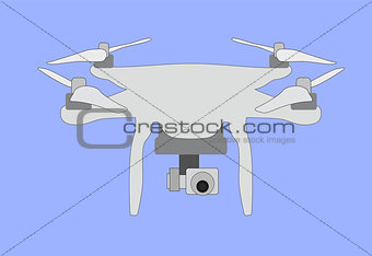 Quadrocopters. unmanned aerial vehicle with 4 propellers. Vector