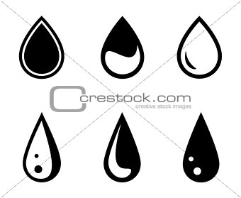 isolated water drops set