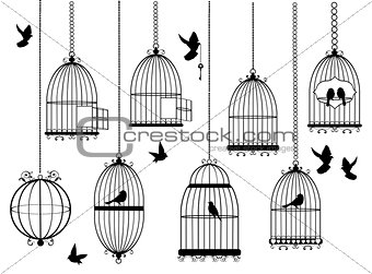 Vector Bird Cages
