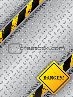 Abstract industrial brochure with tire tracks metallic plate