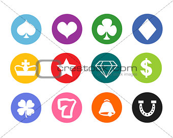 Gambling icons, casino icons, money icons, poker icons