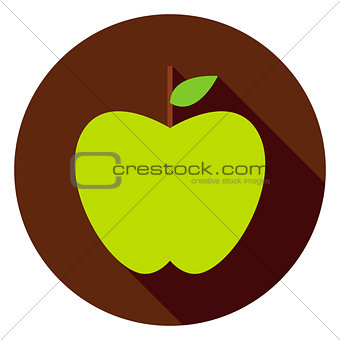Green Apple Circle Icon