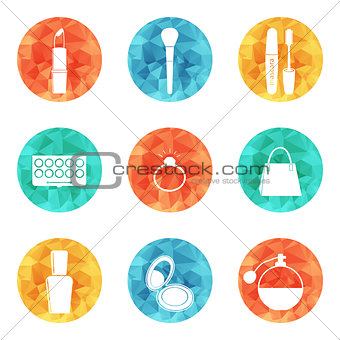 Beauty and makeup icons vector