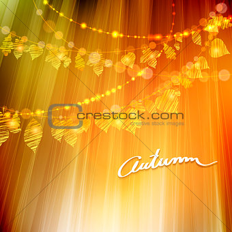 Autumn background with different leaves