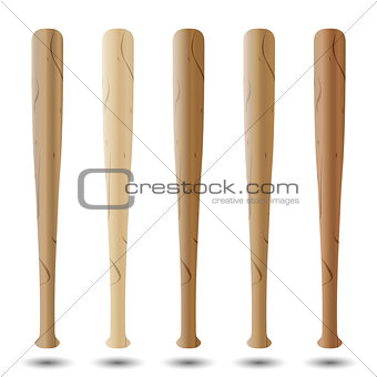 Set of baseball bats, vector illustration.