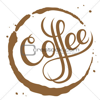 Coffee Stain, Isolated On White Background.