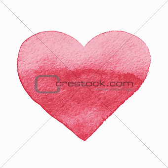 Vector  Isolated Watercolor Red Heart