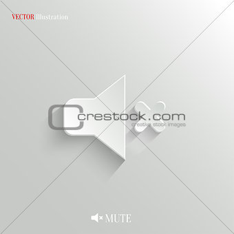 Mute icon - vector white app button