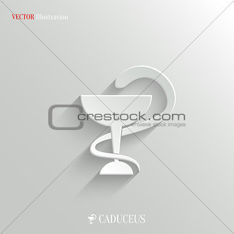 Caduceus Medical Symbol- vector white app icon