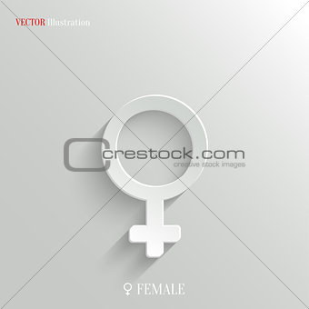 Female icon - vector white app button