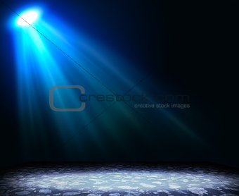 Abstract light blue background with textured floor