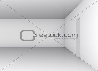 Classical closed door in white office wall