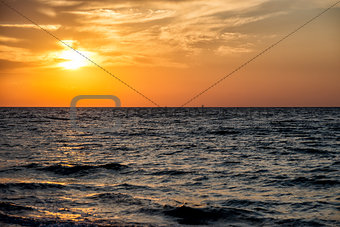 rising sun on the sea