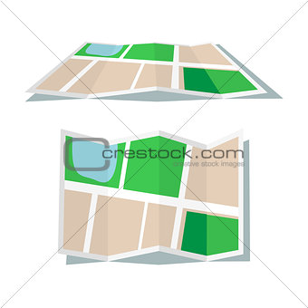 Map icon flat style