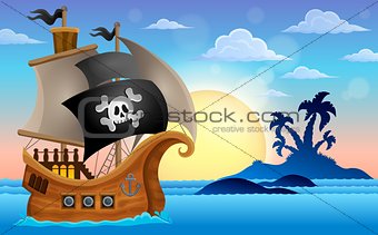 Pirate ship near small island 4
