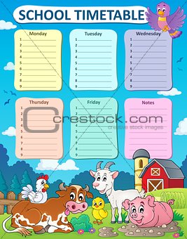 Weekly school timetable thematics 5