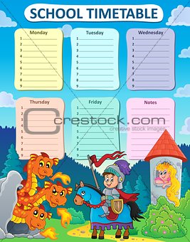 Weekly school timetable thematics 9