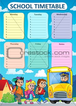 Weekly school timetable theme 9