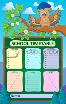 Weekly school timetable topic 1
